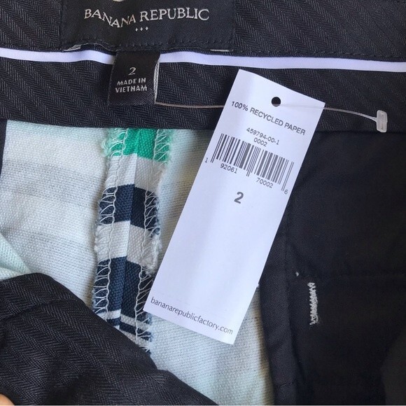 NWT Banana Republic women’s 5” tailored fit short striped green and blue size 2 - Picture 5 of 5